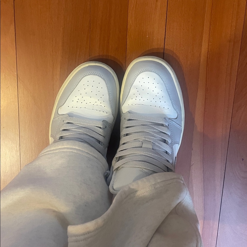 Jordan Light Gray Sneakers with Cream Soles - Picture 7 of 9